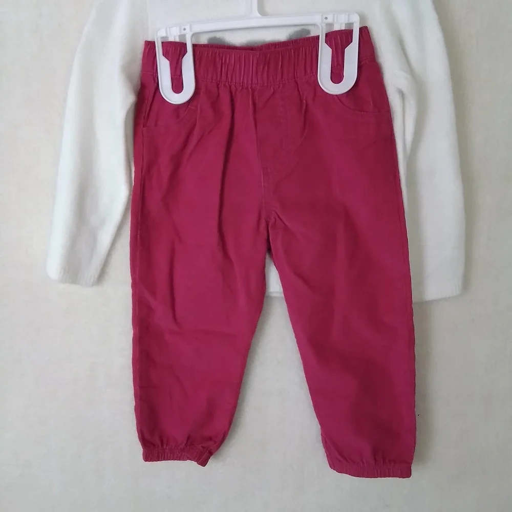 Carter's Baby 2-Piece Sweater‎ Set Size 24mo in Pink, White, Penguin Theme